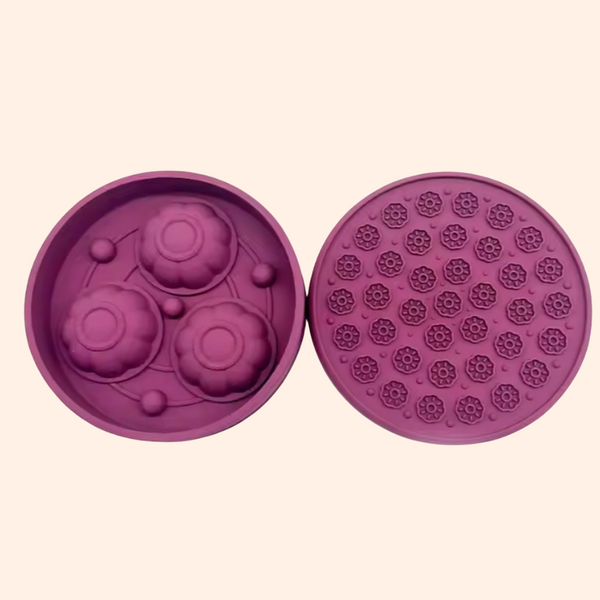 Gamelle 3 en 1 pour Chien – Anti-Glouton, Tapis de Léchage & Moule à Gâteaux