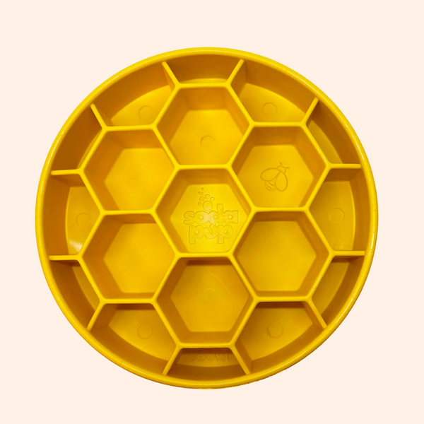 Plateau d'enrichissement (Gamelle anti-glouton) HONNEY, Nid d'abeille.