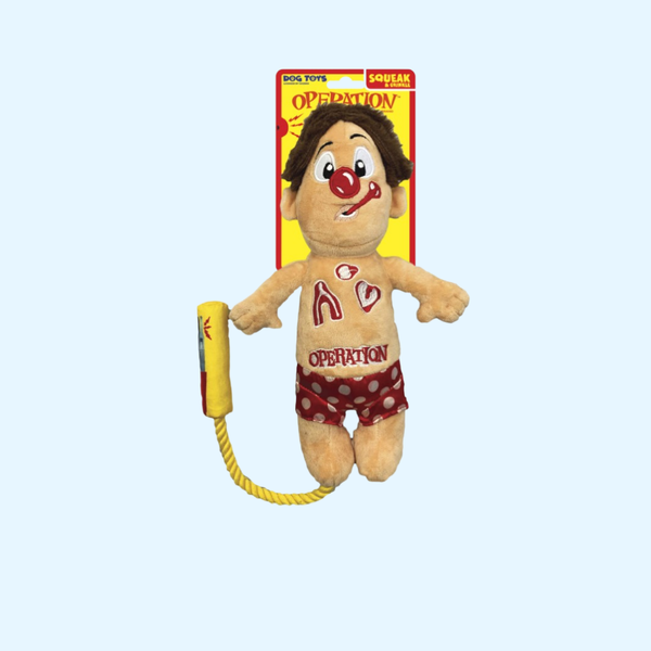 Peluche Dr Maboul avec corde — Le jouet d'opération fun pour votre chien !