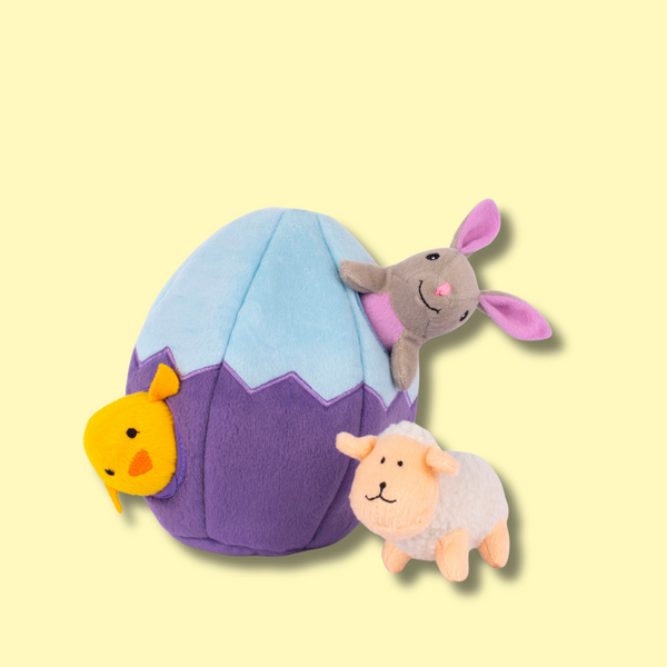 Peluche de fouilles- oeuf de pâques et ses amis