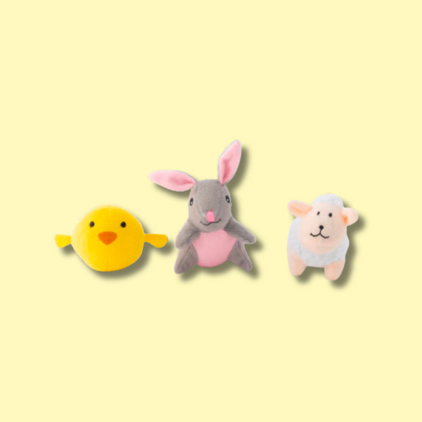 Peluche de fouilles- oeuf de pâques et ses amis