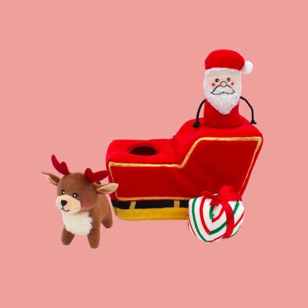 Peluche de fouille- Holiday Burrow- Traîneau du Père Noël