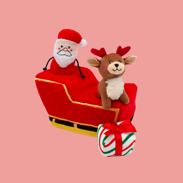 Peluche de fouille- Holiday Burrow- Traîneau du Père Noël