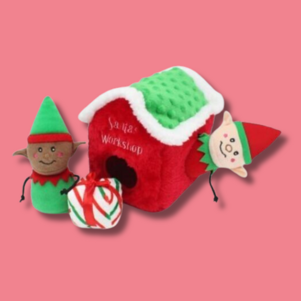 Peluche de fouille- Atelier du Père Noël – ZippyPaws Holiday Burrow