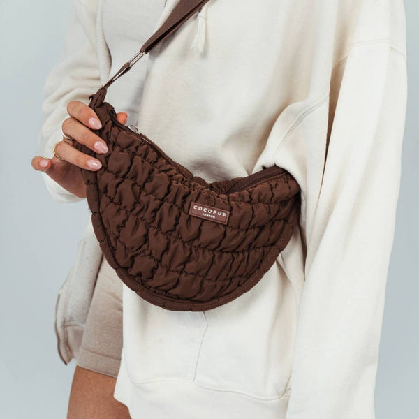 Sac bandoulière croissant pour promenade de chien –plusieurs coloris