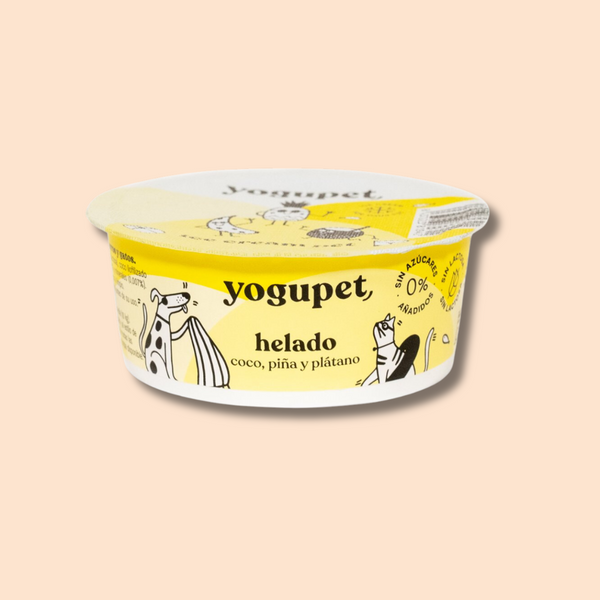 Glace- YOGUPET- yaourt noix de coco, ananas et banane pour Chiens et Chats