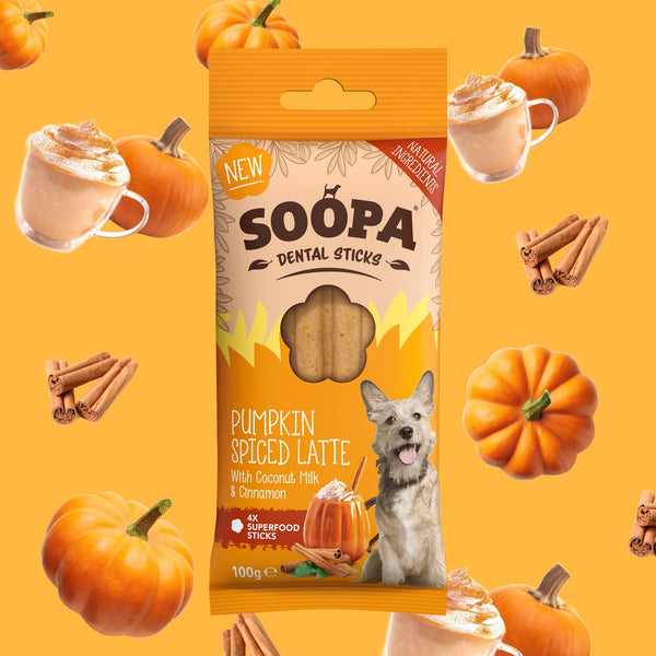 soopa-Bâtonnets dentaires pour chiens au lait épicé à la citrouille