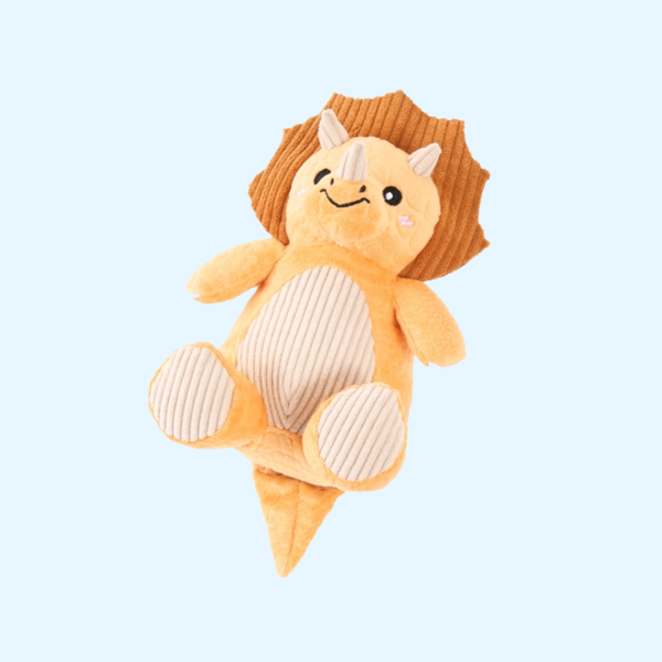 Peluche pour chien – EcoZippy Dinoz Tricératops 🦕 – ZippyPaws