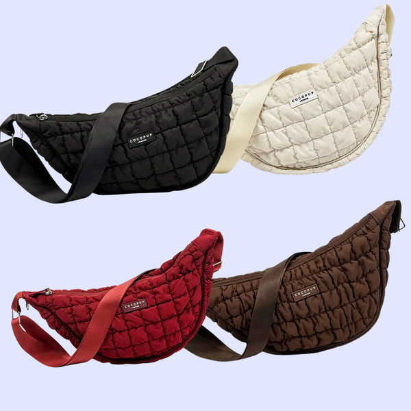 Sac bandoulière croissant pour promenade de chien –plusieurs coloris
