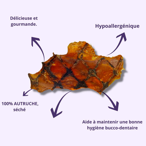 Friandises Naturelles - Estomacs Autruche - 100g