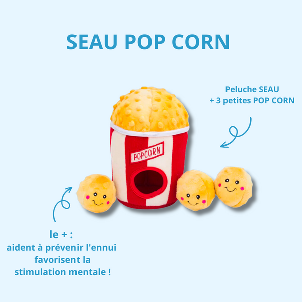 Peluche - Jouet D'occupation - Seau À Popcorn