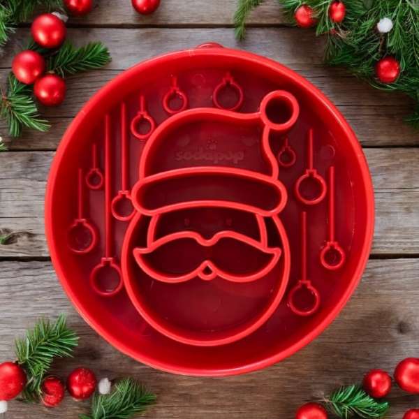 Gamelle anti-glouton- SodaPup Santa Design Ebowl - Mangeoire lente Père Noël