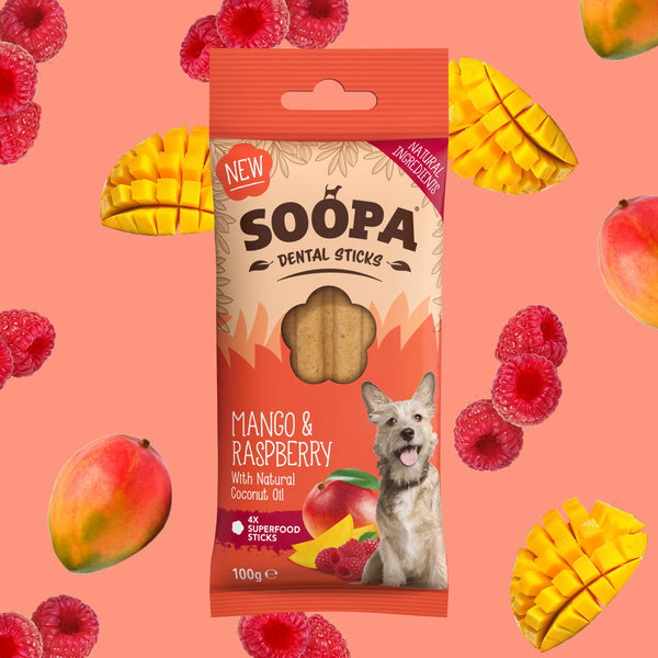 Bâtonnets Dentaires Soopa – Mangue & Framboise