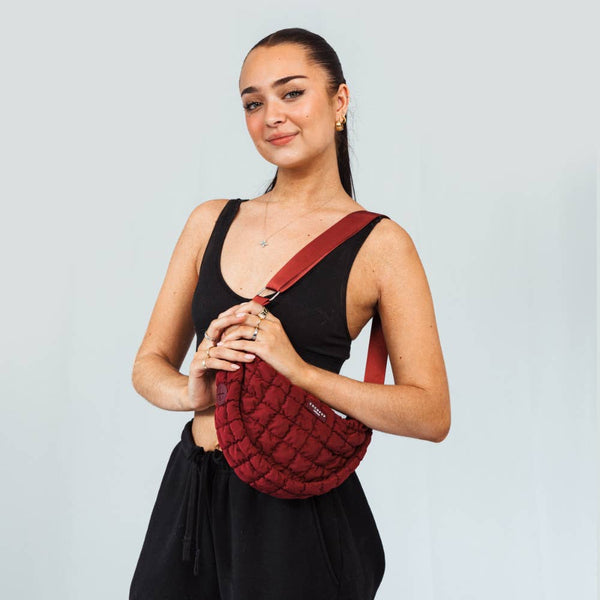 Sac bandoulière croissant pour promenade de chien –plusieurs coloris