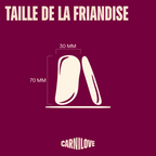 Taille d'une barre Carnilove dinde & lapin : 70 × 30 mm