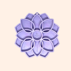Fleur lilas en silicone vue de trois quarts