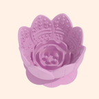 Fleur rose en silicone vue sous un autre angle