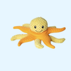 Peluche Pieuvre 2-en-1 pour chien – Orange – Kiwi Walker