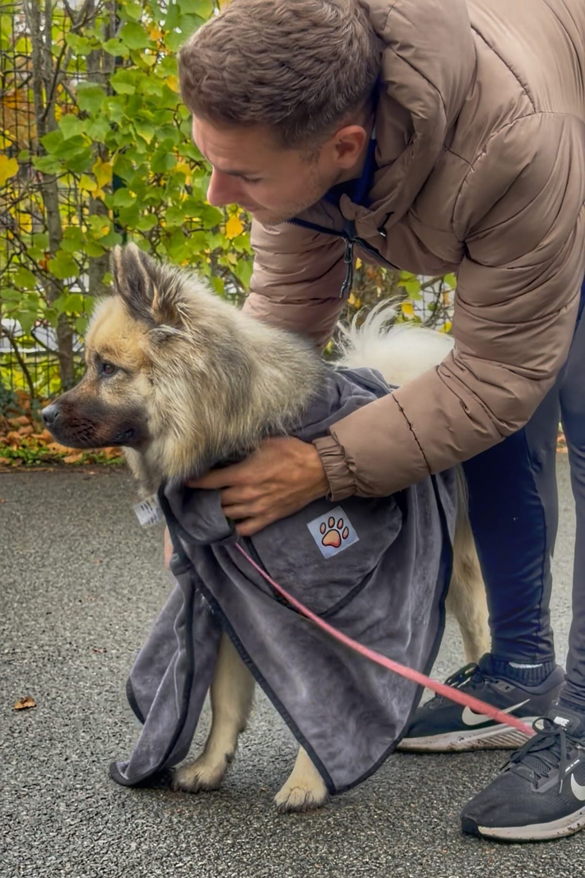 Serviette microfibre à poches pour chien & chat