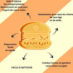 Tapis burger entouré des bénéfices : anti-ennui, préparation facile, lavable