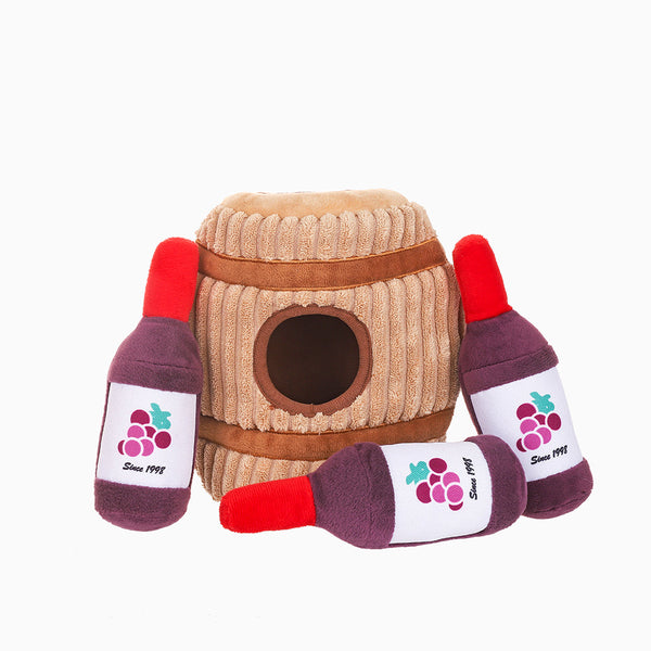 Peluche de fouille pour chien tonneau de vin HugSmart