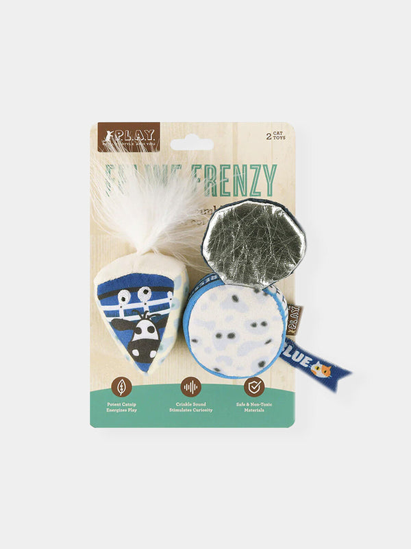 Duo de fromages en peluche avec catnip pour chat – Feline Frenzy – P.L.A.Y. – photo 3
