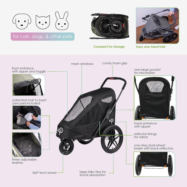 Petique Breeze – Poussette & Remorque Vélo pour Chien jusqu'à 30 kg