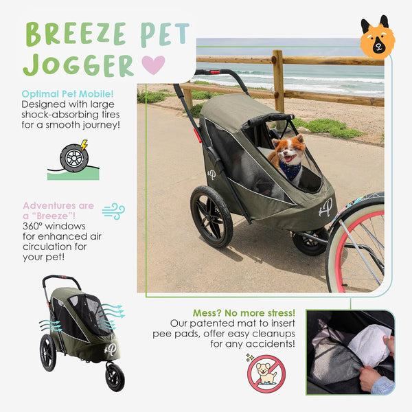 Petique Breeze – Poussette & Remorque Vélo pour Chien jusqu'à 30 kg