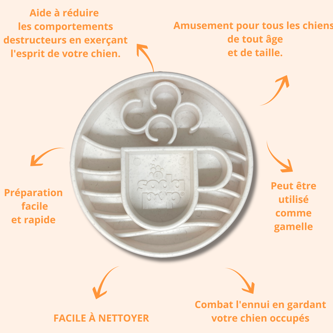 Gamelle anti-glouton pour chien Café – SodaPup
