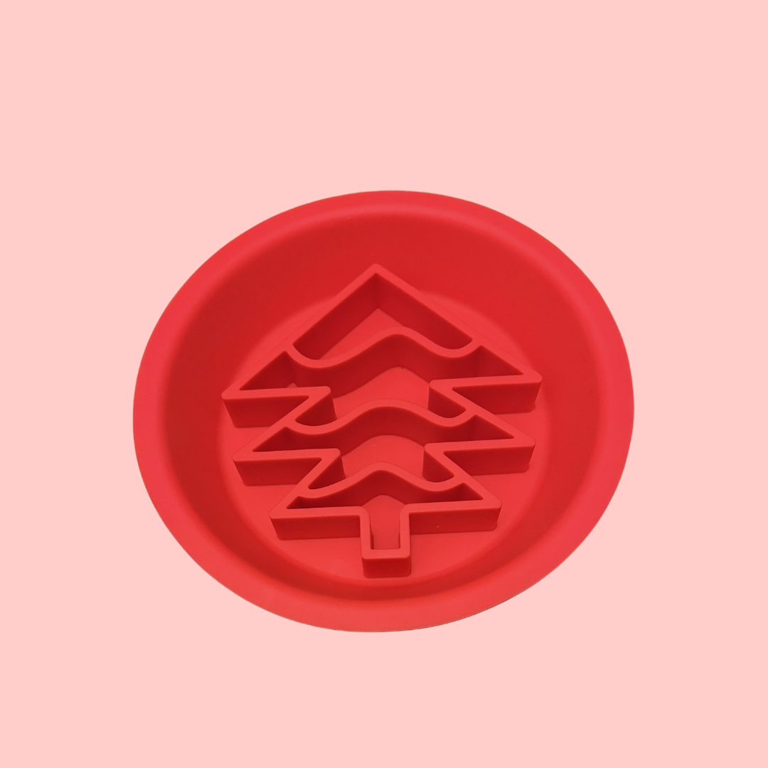 Tapis de léchage et gamelle 2 en 1 pour chien – Sapin de Noël