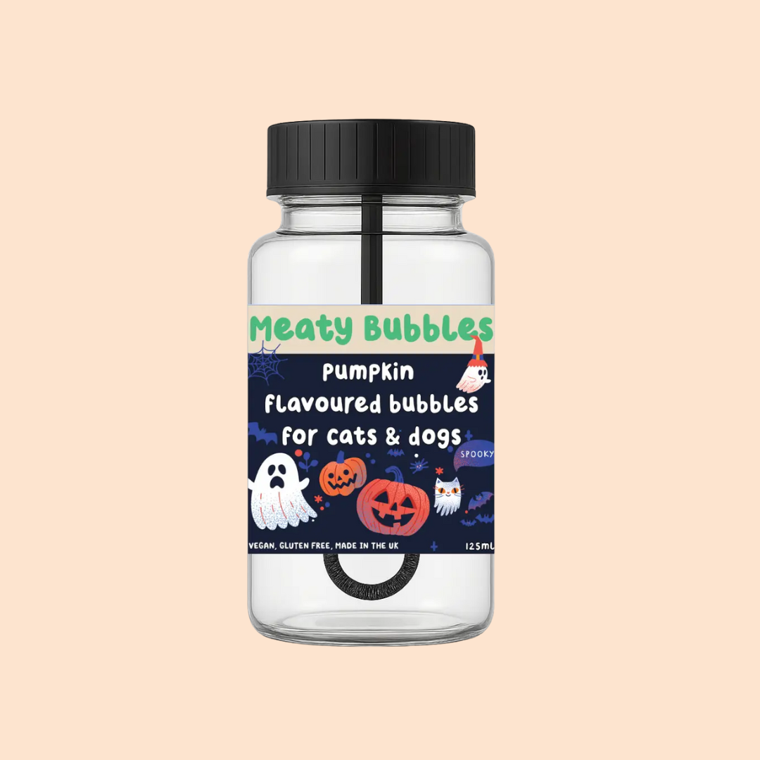 Bulles pour chien & chat citrouille Halloween – 125 ml – Meaty Bubbles