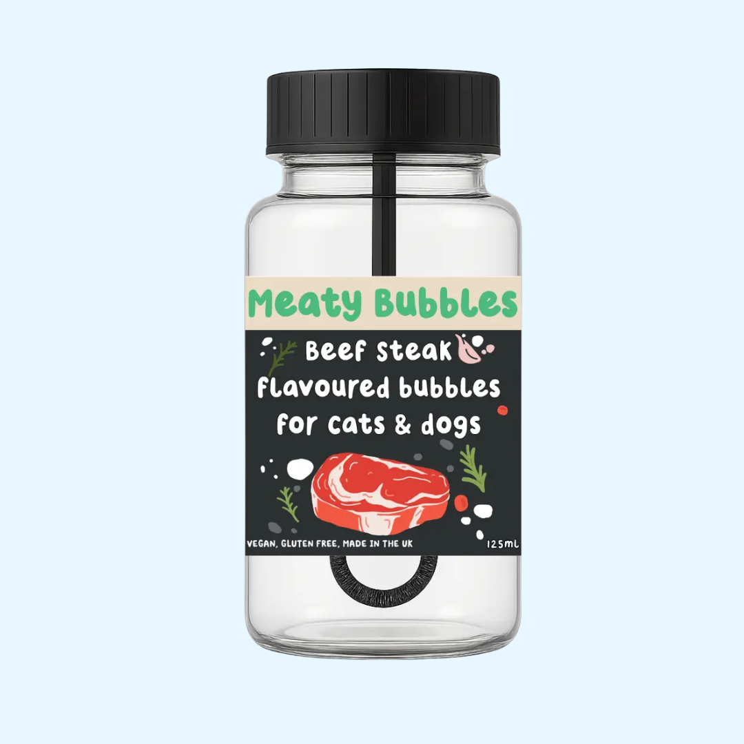 Bulles pour chien & chat steak de bœuf – 125 ml – Meaty Bubbles
