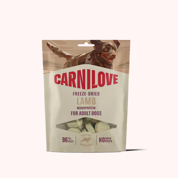 Friandises Lyophilisées  carnilove Agneau pour Chien – 60 g