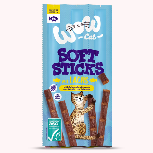 Friandises pour chat Soft Sticks au saumon – WOW – 30 g