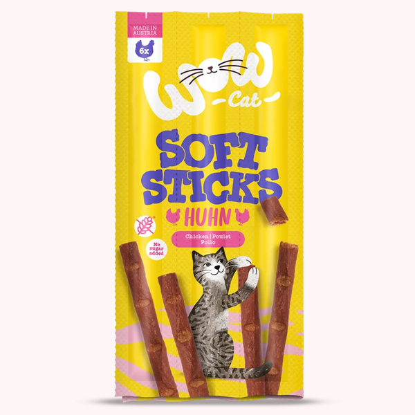 Friandises pour chat Soft Sticks au poulet – WOW – 30 g