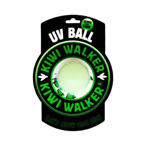 Balle UV phosphorescente dans son emballage noir et vert
