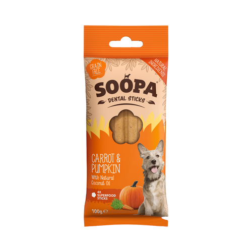 Paquet Soopa Dental Sticks Carrot & Pumpkin orange