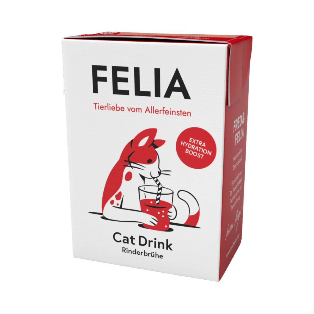 Brique blanche et rouge FELIA, chat dessiné sirotant une paille