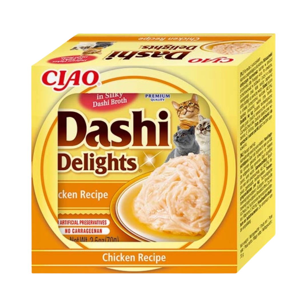 Carton jaune et orange CIAO Dashi Delights Chicken Recipe
