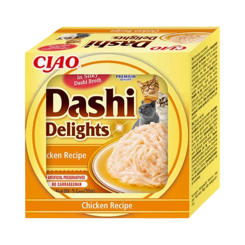 Carton jaune et orange CIAO Dashi Delights Chicken Recipe