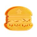 Tapis en silicone orange et jaune façon burger vu de dessus