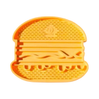 Tapis en silicone orange et jaune façon burger vu de dessus
