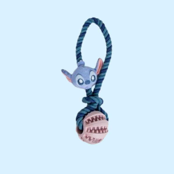 Jouet Tug pour Chien Stitch – Corde et Balle à Mâcher Disney Officiel