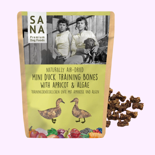 Friandises d'entraînement canard & abricot pour chien – SANA Dog – 100 g