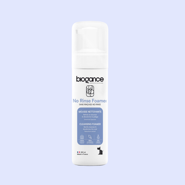 Mousse Sans Rinçage No Rinse Foamer Biogance pour Chien – 200 ml