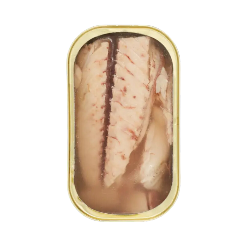 Conserve ouverte de filets de maquereau au naturel