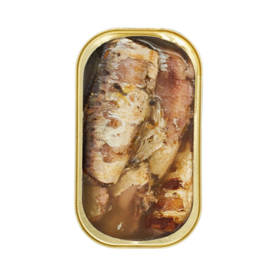 Conserve ouverte de sardines entières au naturel