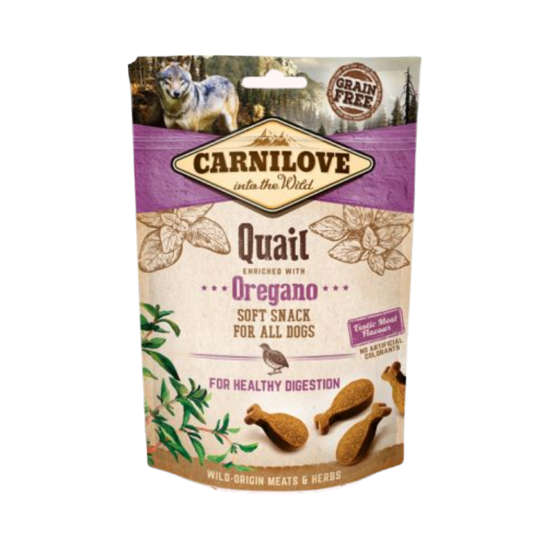 Sachet Carnilove Quail with Oregano, friandises en forme d'os