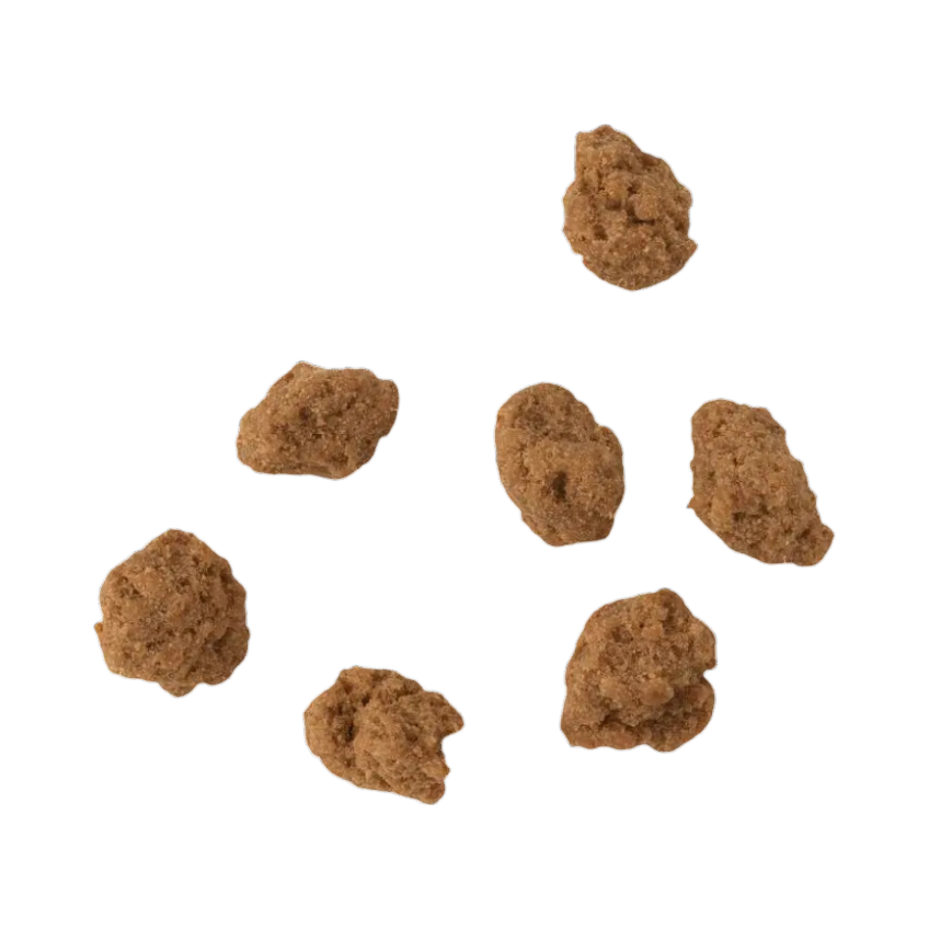 Petites bouchées de poulet émiettées, éparpillées