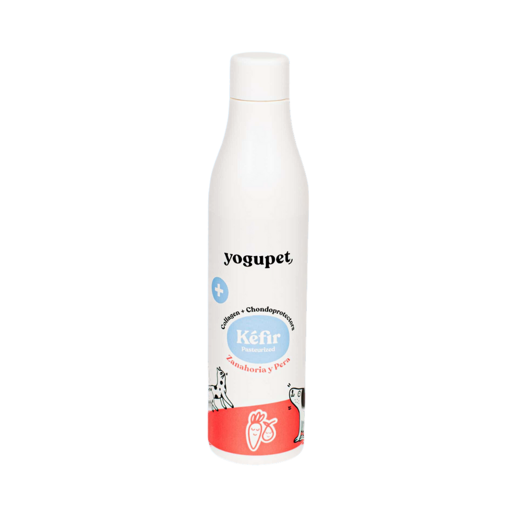 Bouteille blanche Kéfir à étiquette rouge